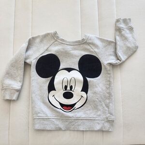 H&M Light Gray Kids Sweatshirt with Mickey Mouse. Has Some Wear
